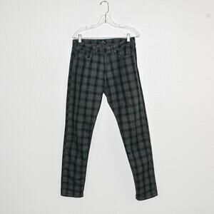 PAUL SMITH Men's Grey Plaid Trouser Pants slim fit cotton Size 31